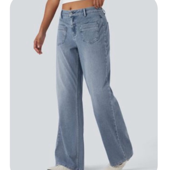 HALARA Women's Flare & Wide Leg Jeans - Light Blue - Picture 5 of 5